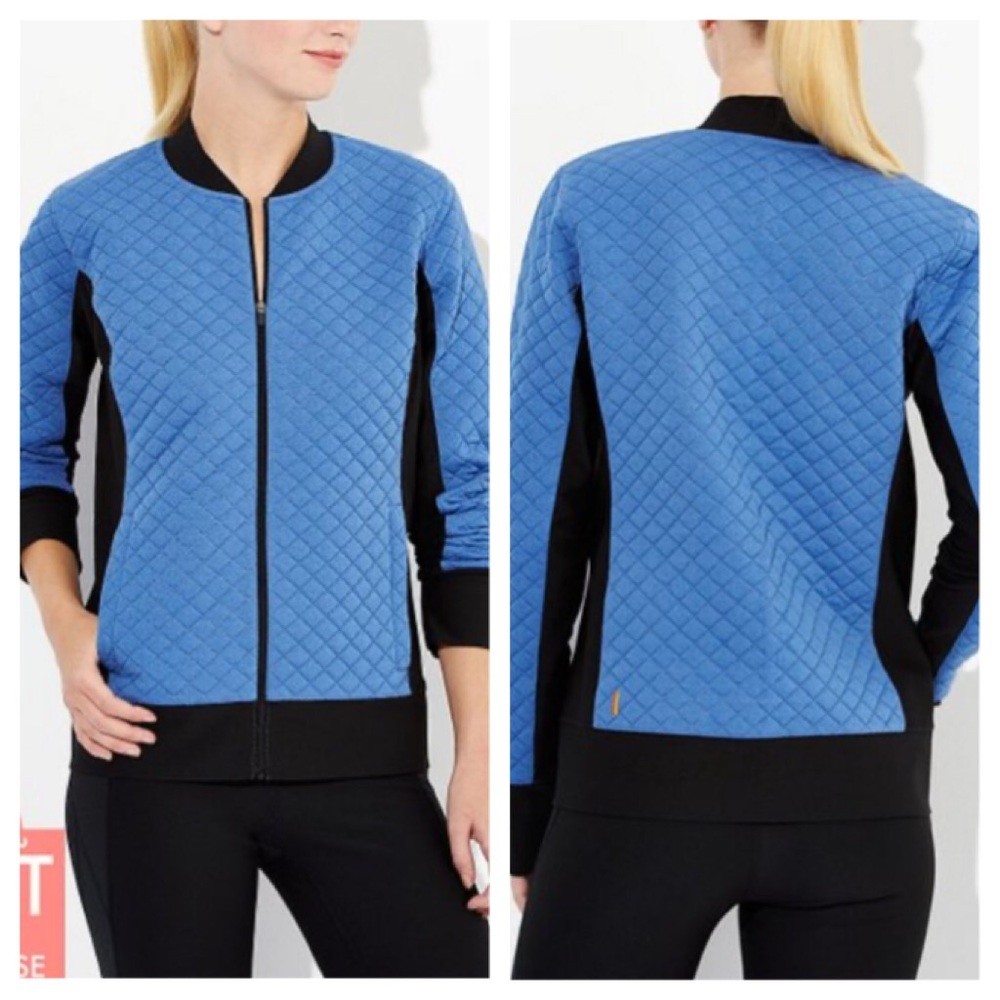 Lucy Sodalite Quilted Blue Heather Zip Up Jacket